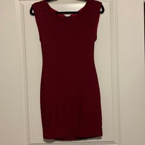 Red textured dress